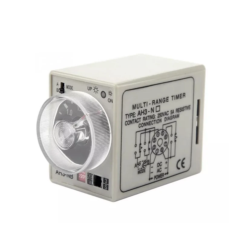 AH3-3 12v 220v dc ac electronic multi-time range 8pin delay electronic Timer Relay