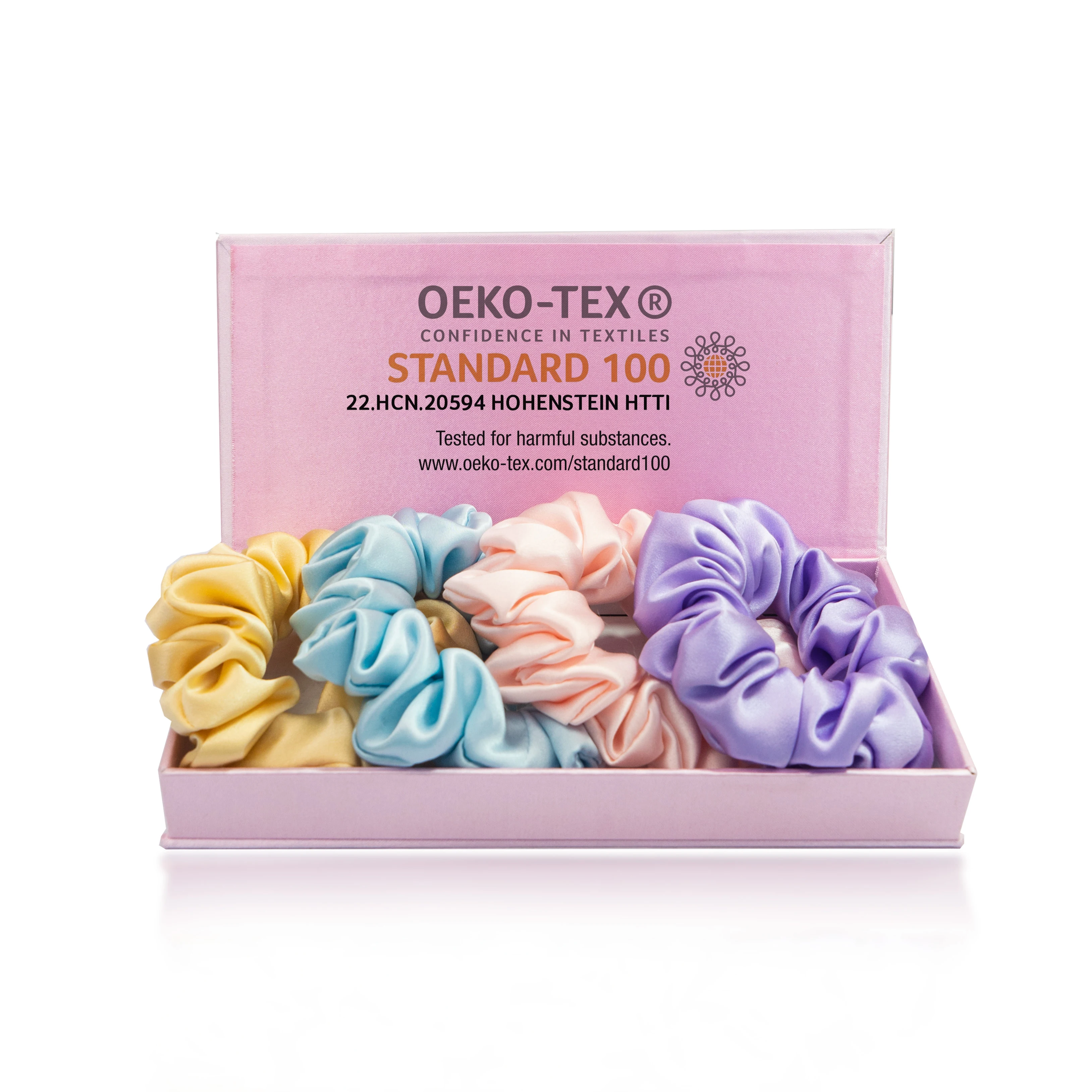 Custom Christmas Decorations Colorful Silk Scrunchie 100% Real Silk Hair Tie Mulberry Silk Scrunchies