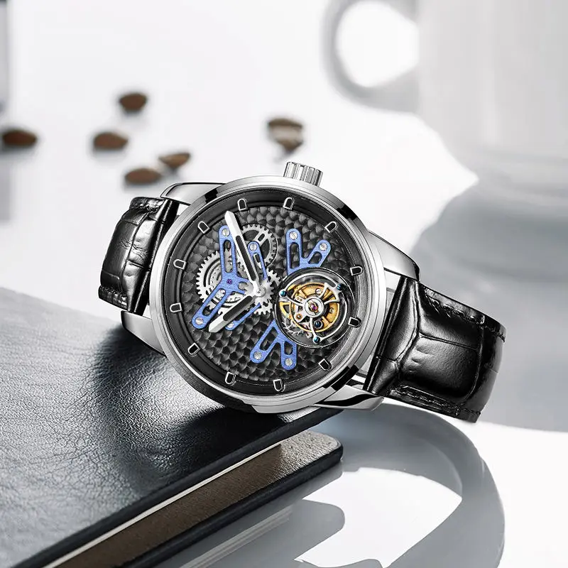 JINLERY tourbillon mechanical+watches top brand luxury men automatic custom tourbillon mechanical luxury watch