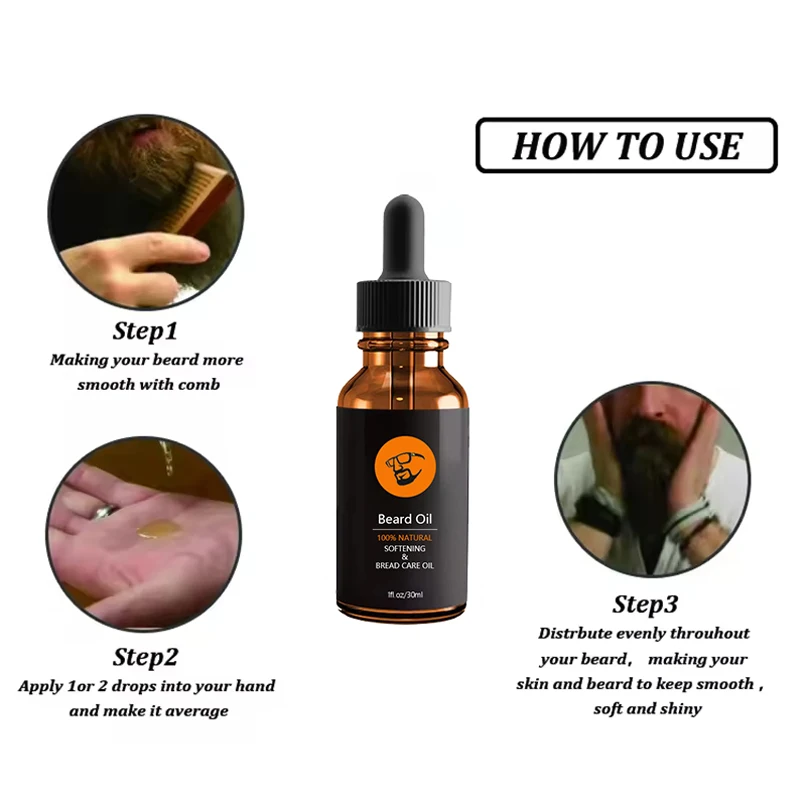 100% Natural Organic Men Beard Products For Beard Kit For Men Oil Beard