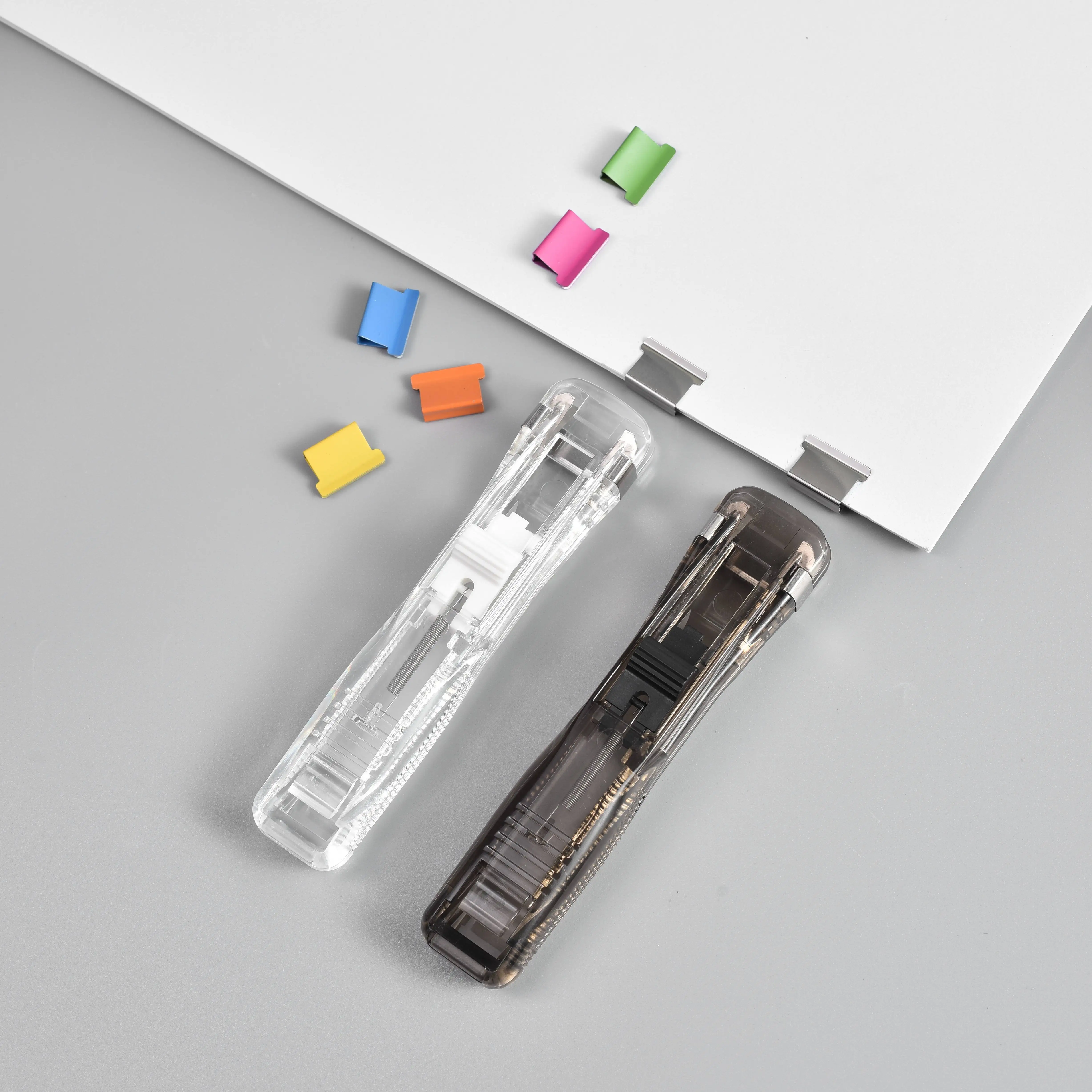 Оптовая продажа изготовленный на заказ степлер для переплета документов Канцелярский Зажим Диспенсер ручной клипер бумаги производство