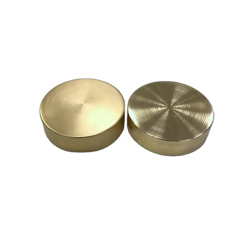 High Quality Shiny Gold Brush Aluminum Lid for Cosmetic Widemouth Plastic Jar