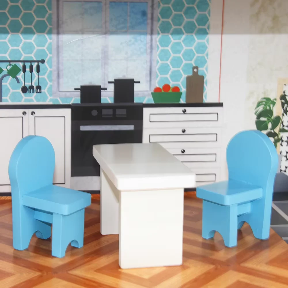 weifu CE kids simulation play toy three layers wooden fire station toy boys play house