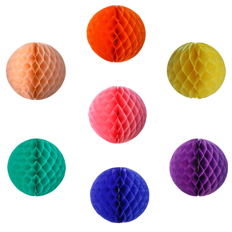 wholesale birthday Party supplies 15cm Tissue Paper Honeycomb Balls good quality handmade decoration colorful