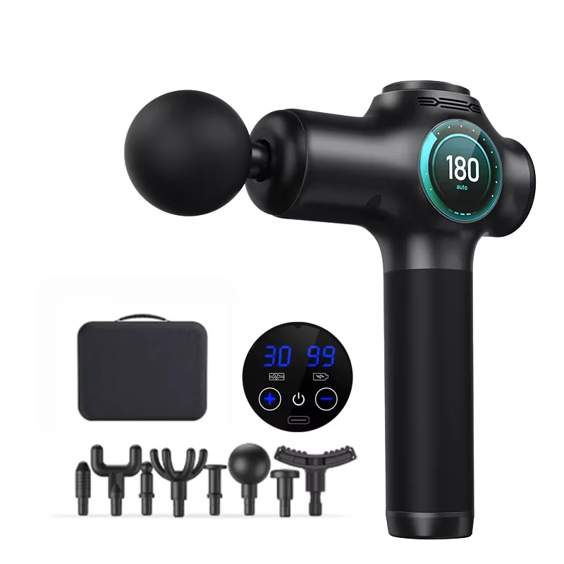 Handheld Cordless Massage Gun Custom Logo Gray Deep Tissue Body Massager with CE Certification