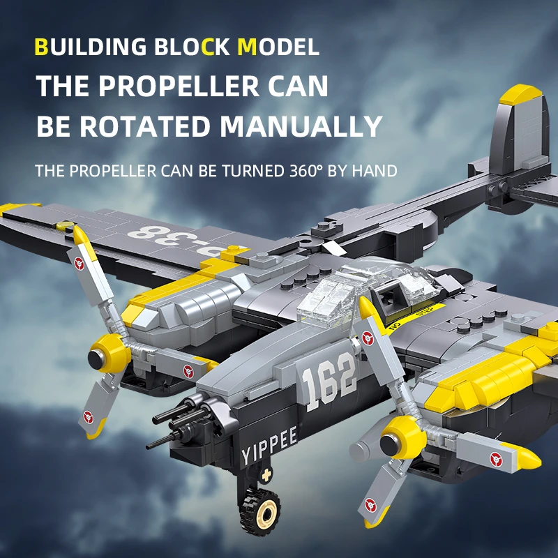 JIESTAR TOYS 937 pcs boys WW2 army military plane airplane aircraft building blocks brick toy children diy plastic airplane toy