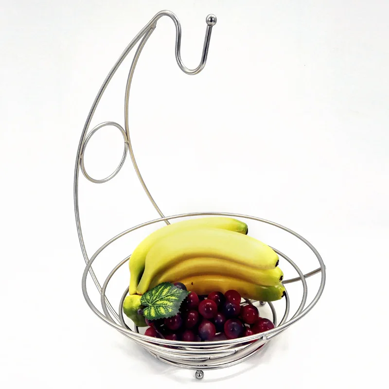 Wire metal vegetables fruit  banana holder stand fruit bowl with banana holder multifunction storage holder  rack