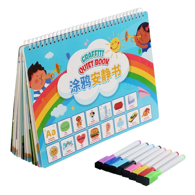 Services HOYE CRAFT DIY Sticker Quiet Book Montessori Busy Book for Kids to Develop Learning Skills