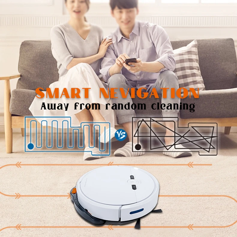 Geerlepol Smart Clean Robot Vacuum Cleaner Automatic Floor Dust Dirt Dry Wet Sweeping 3 in 1 Vacuum Sweep Mop Works with Vera