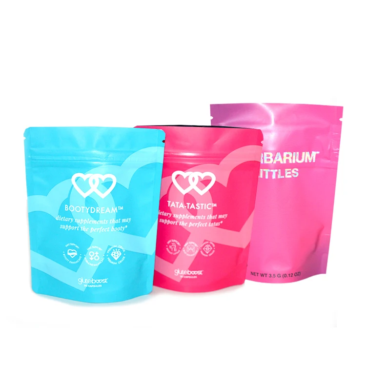 Resealable Edible Custom Gummies Sweet Sour Confectionery Gummy Hard Candy Mylar Bags NIC pouches