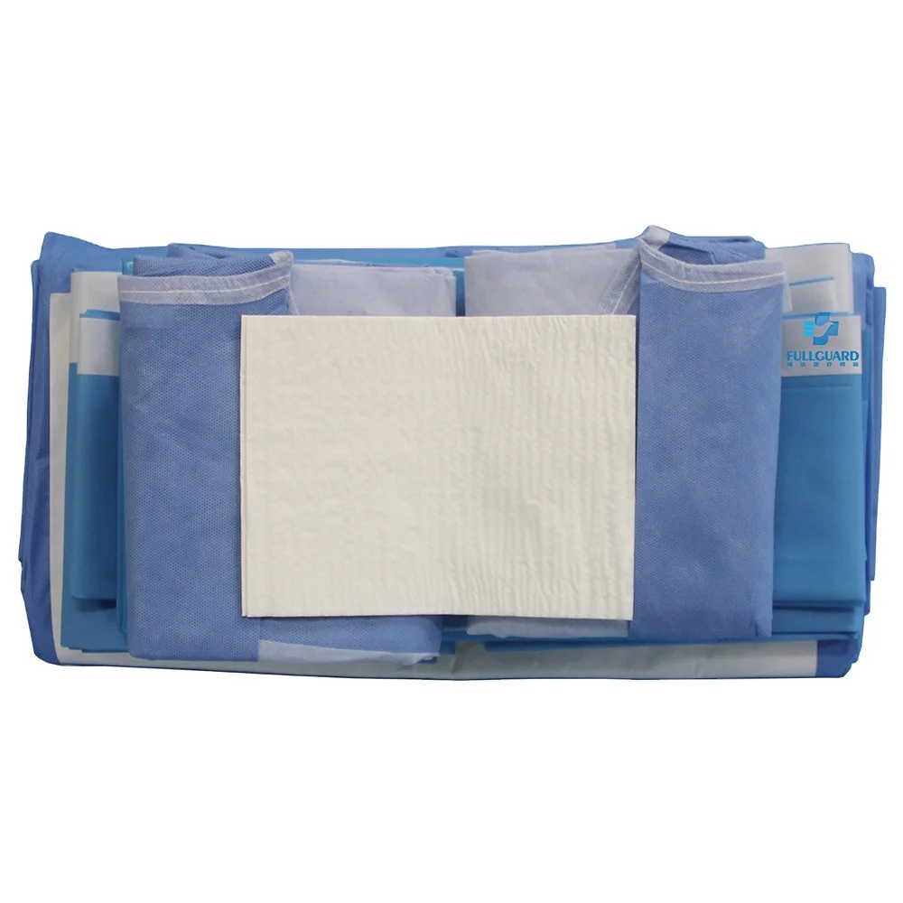 Medical Disposable Sterile Custom Surgery Caesarean Drape Set Surgical Procedure Pack