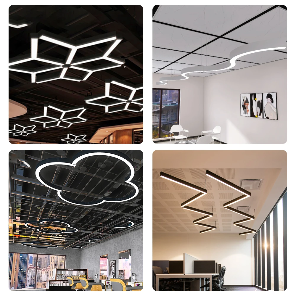 Ceiling aluminum linear  LED Hanging Lamp simple chandelier modern chandelier for gym