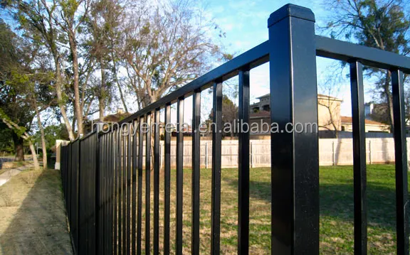 Modern Outdoor Fence Steel Metal Fencing Galvanized Square Tube Flat Fence Panel