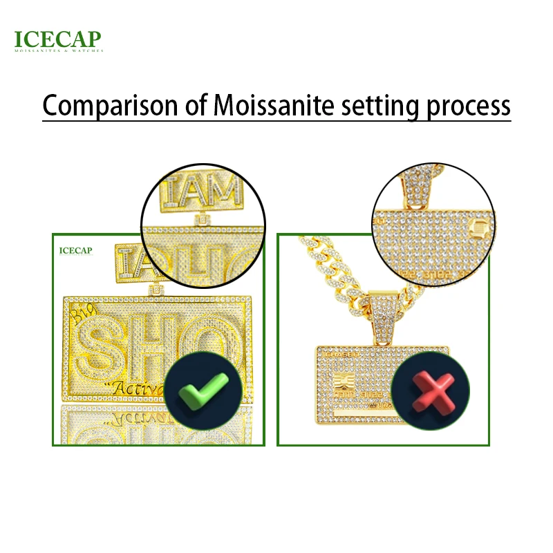 Iced Out Name  Letter Custom Pendant 925 Silver Baguette VVS Moissanite Diamond Pendant Hip Hop Fine Jewelry Pendant