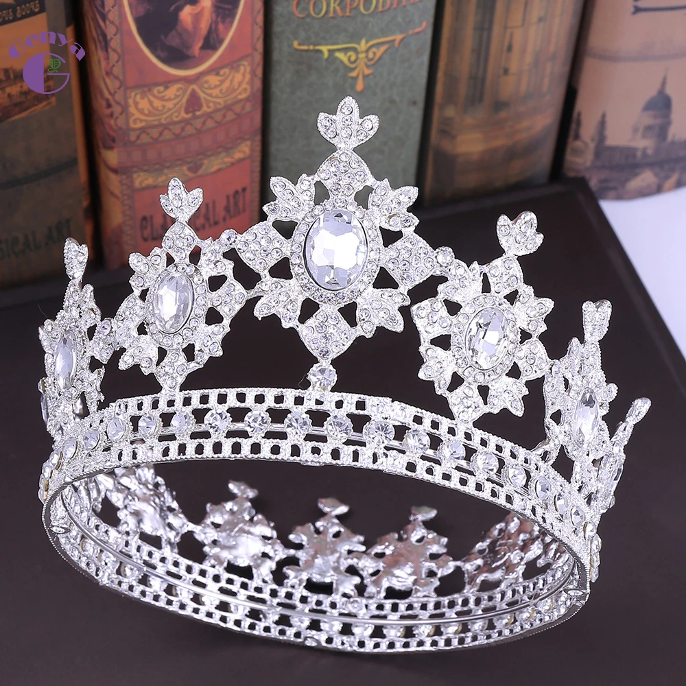 Genya 2024 Factory Rhinestone Bridal Tiara Crown Headband Princess Wedding Crystal Bride Tiaras and Crowns 2024