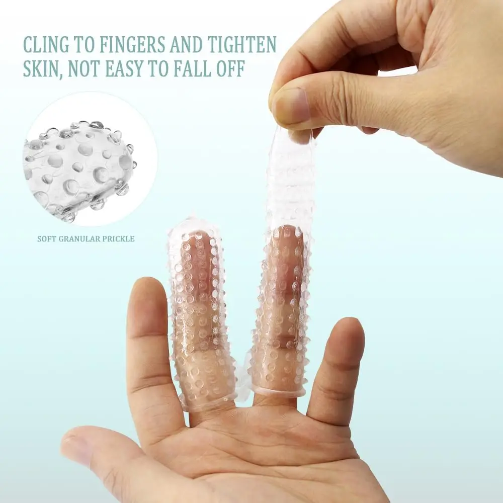 Finger Sleeves, G-Spot Clitoral Stimulator Finger Sleeve Soft Silicone Sex Toy Stimulation for Women