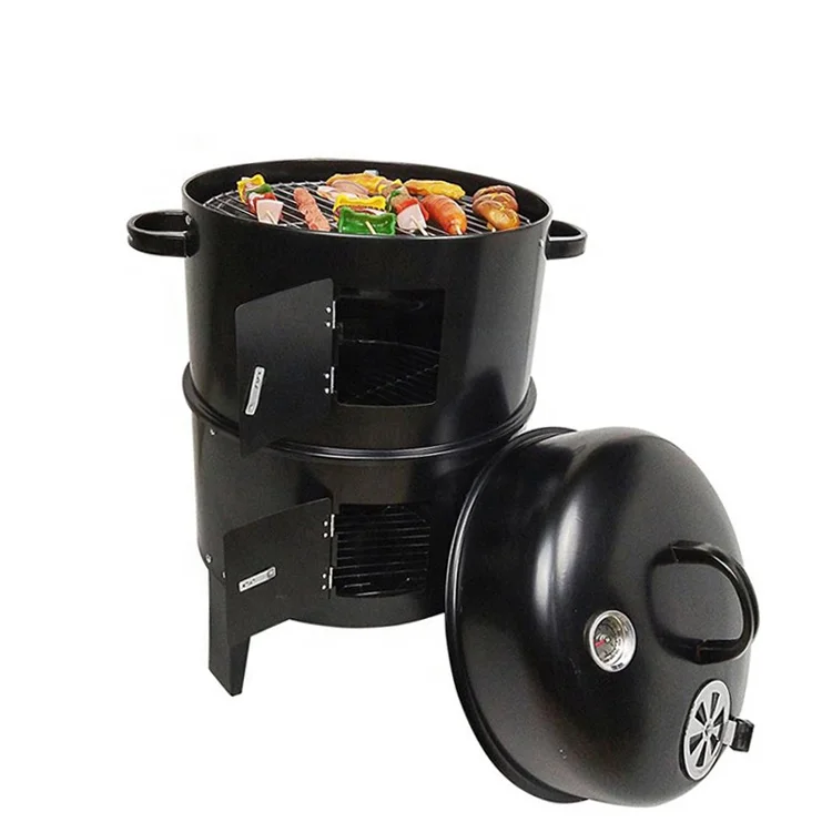 Portable Charcoal Barbecue Grill Smoker Bbq Grills 3 in 1 Outdoor Christmas Space Party Halloween Travel Chinese Beer Discount