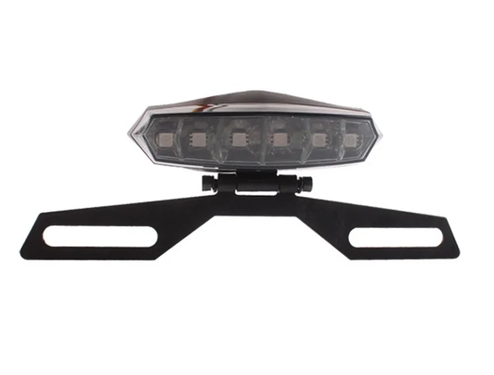 12V 6 LED Motorcycle Rear Tail Light Rear Lights Brake Stop Light Racer Dual Color Lamp Motorbike Accessories Bracket Mount