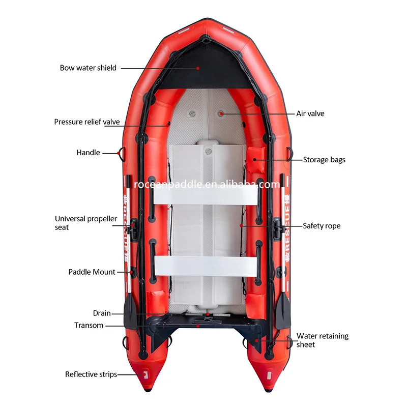 380cm Fishing Boat With Aluminum Floor Inflatable Boat 1.2mm PVC Anti-collision speed boat Raft Water Sports