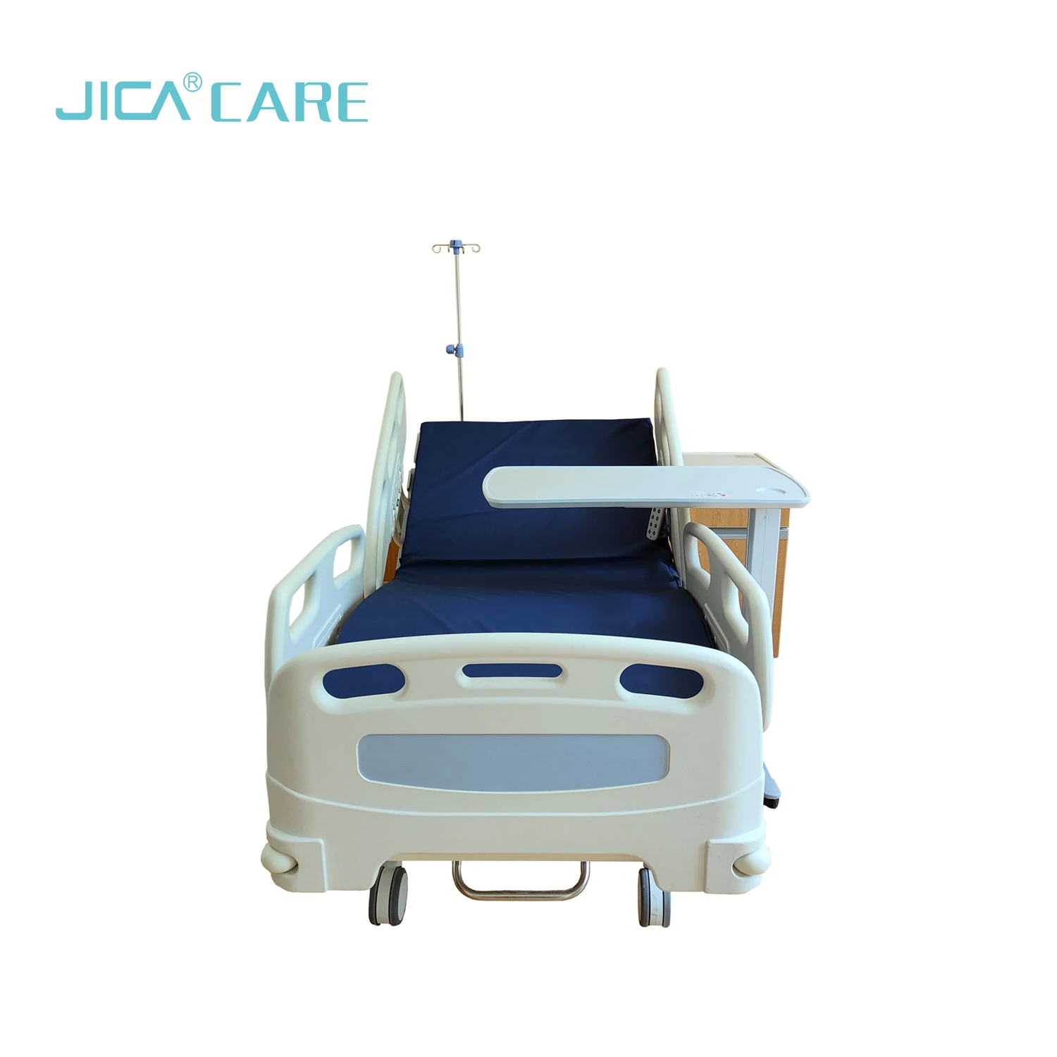 Height adjustable movable plastic dining table board for hospital bed