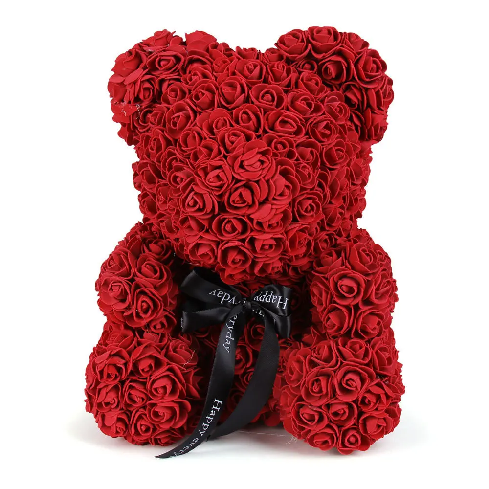 Wedding Popular and Premium Mother days present gift wholesale Artificial Foam/PE Rose Bear For Valentines Day Girlfriend Gifts