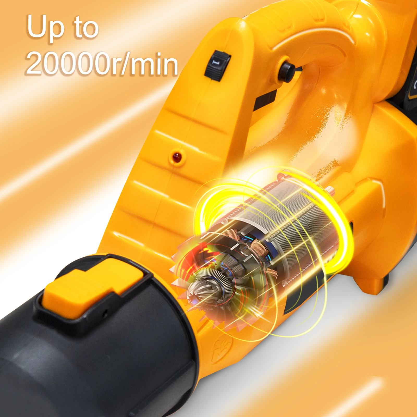 21V Leaf Blower Cordless with 4.0Ah Battery and Charger, 320 CFM 150 MPH 6-Speed 2 Tubes Electric Leaf Blower for Leaves