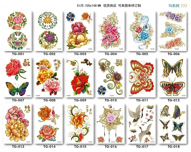 TG-001 waterproof temporary body tattoo unique design sticker tattoo temporary hair tattoo hair decoration sticker