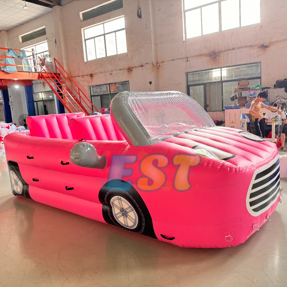 4 Passenger Inflatable Floating Car PVC Towable Crazy Inflatable Water Boat For Kids And Adult