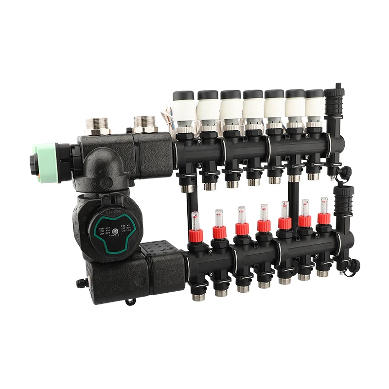 Floor Heating Components Radiation System Electric Thermostats Flowmeter Plastic Manifold