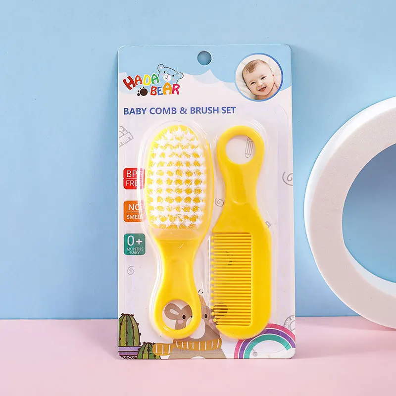 2pcs/set Soft Toddler Brush Comb Brush Cartoon Baby Hairbrush Newborn Hair Brush Infant Comb Head Massager Baby Care
