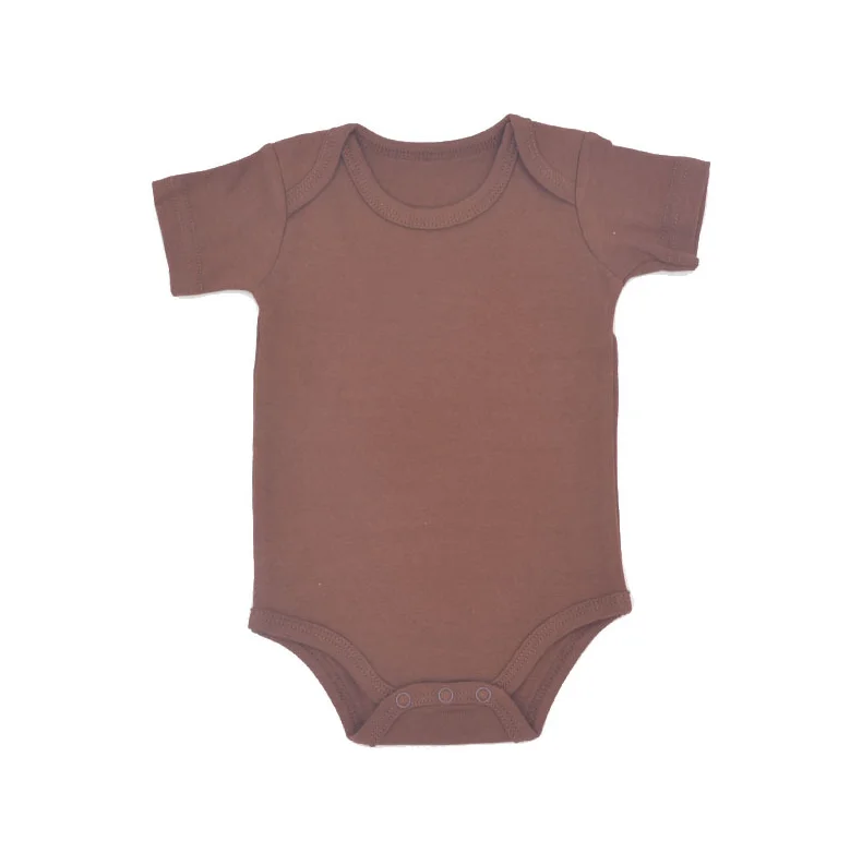 Детские хлопковые однотонные белые комбинезоны с коротким рукавом Onsie для новорожденных сублимационной печатью комплект одежды