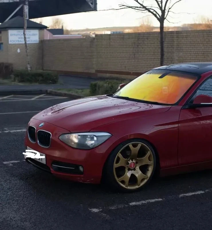 40in * 100ft roll sunset red chameleon car window tint film color changing privacy windscreen film with good shrink