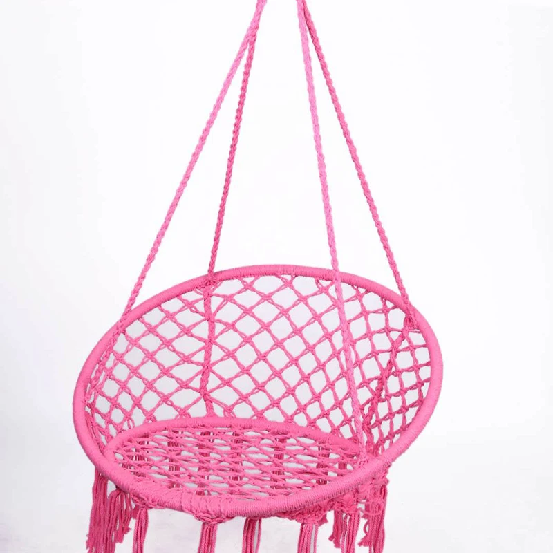 
Outdoor Hammocks Nordic Indoor Egg Chair Swing Basket Tassel Swing Hanging Chair Handmade Knitted Patio Furniture Swings 