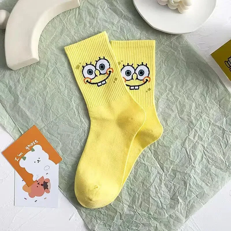 sport socks unisex cartoon character Sponge bob socks patrick cute women slouch couple sports socks for men women