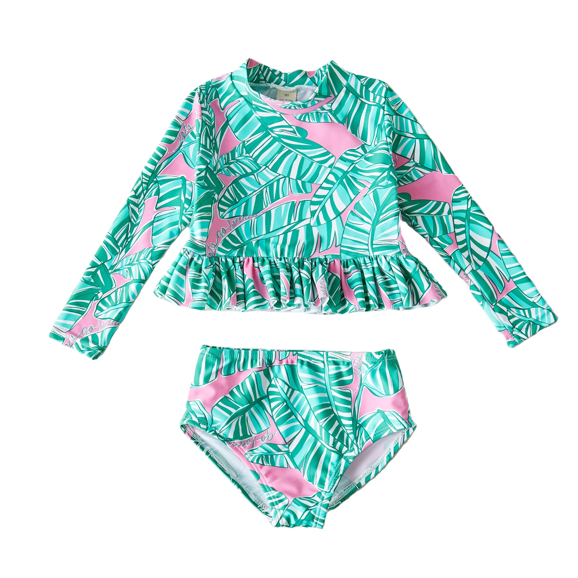 Bikini swimsuit 2 pieces for girls children floral swimwear Summer Fashion Toddler Ruffle Swim Wear