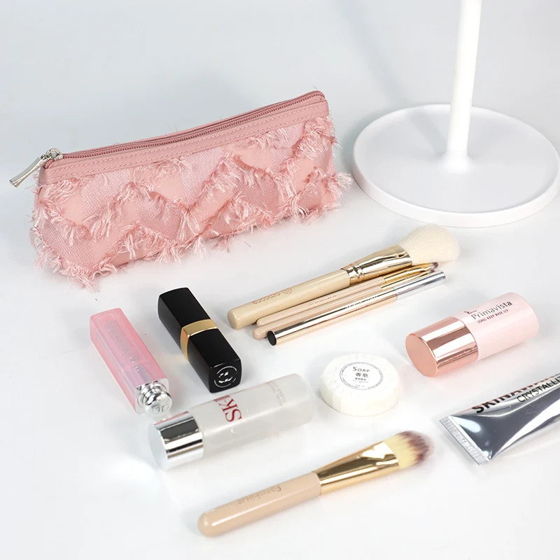 Factory Customized small Makeup Organizer Waterproof Travel Ladies Cosmetics Polyester Cosmetic Bag