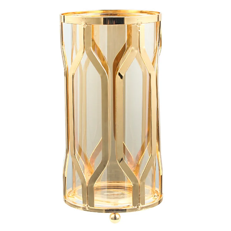 DESITA Factory Original Unique Handmade Home Decor Metal Wire Decorative Glass Tube Vase For Home Decoration