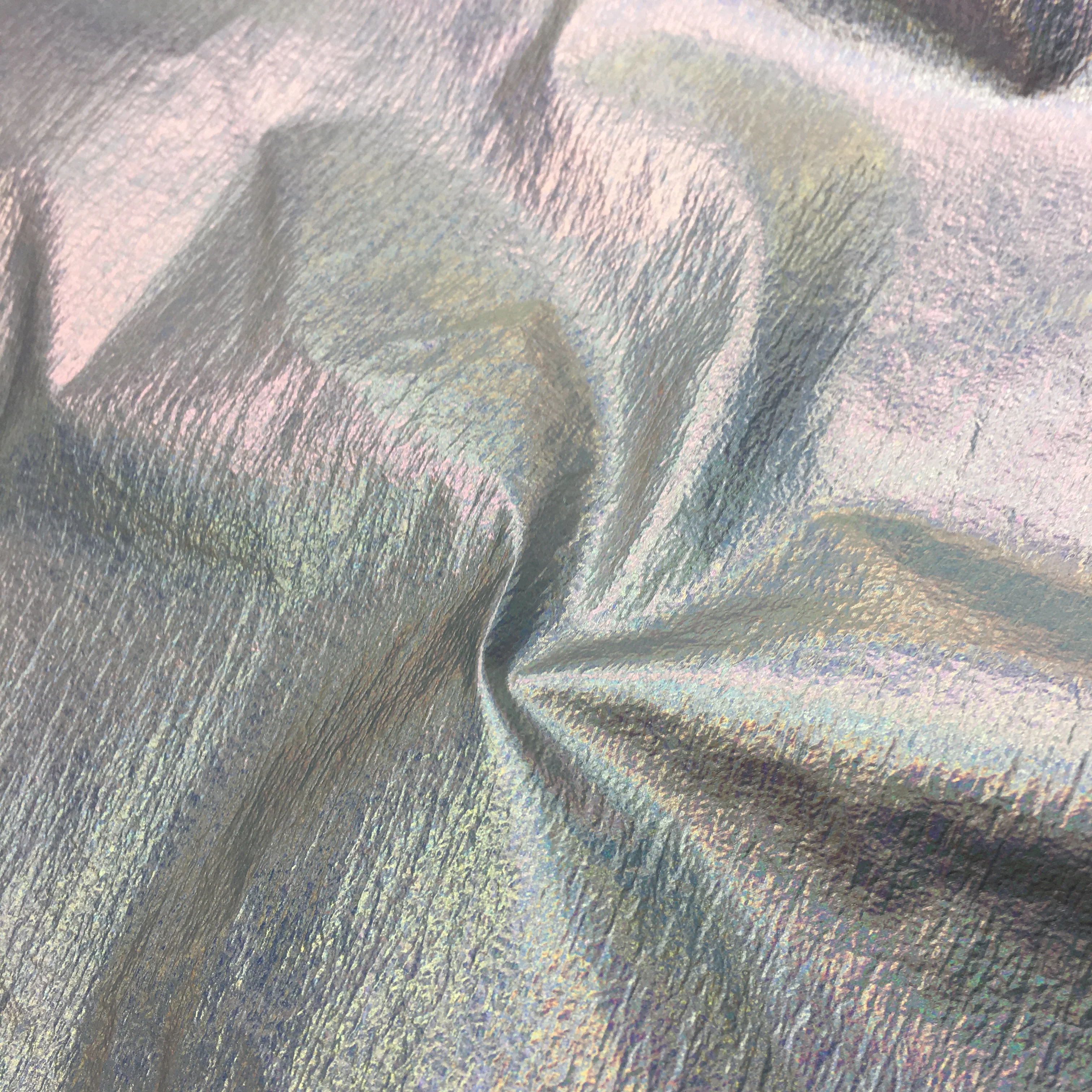 
Bright crinkle foil transfer coated bronzed nylon taffeta 400T reflective sticker print for dancewear fashion woman jacket 