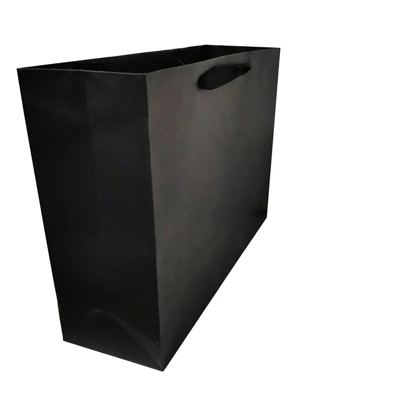Shopping Gift Paper Bag Plain Cheap Black Paper Bags Tote Bags with Handles Custom Printed Retail Luxury Offset Printing Accept