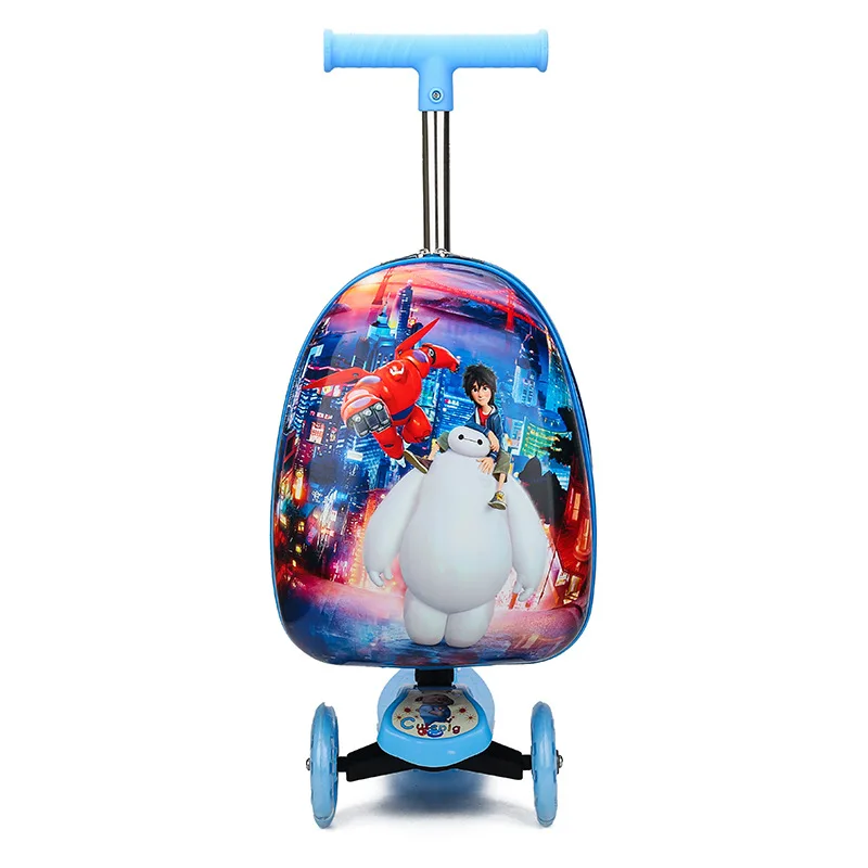 Twinkle Cartoon Cute Kids Small Scooter Suitcase Lazy Trolley Bag Baby ABS travel Luggage