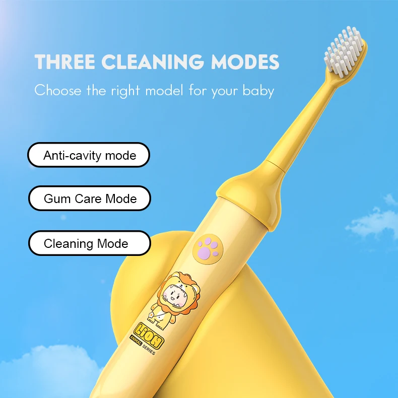 LULA Beauty OEM Adorable Kids Electric Toothbrush Oral Hygiene Soft Bristles Sonic Electric Toothbrush for Children Age of 4+