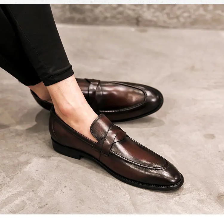 PU Leather Dress Shoes for Men Trendy Mens Office Shoes Breathable Casual Men Dress Shoes