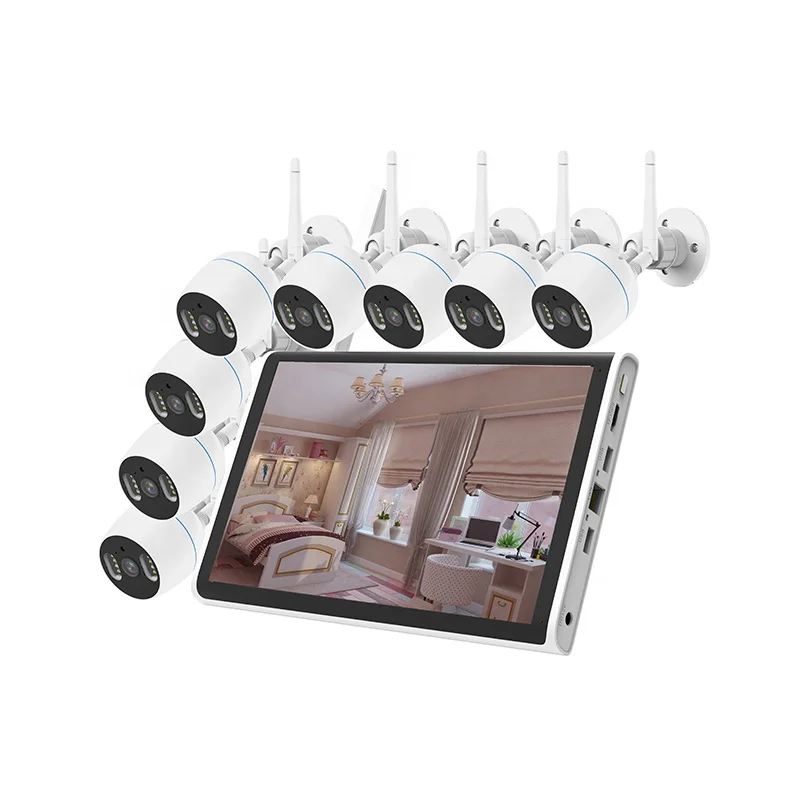 H.265 complete wired bullet camera nvr kit cctv camera security surveillance camera system wireless