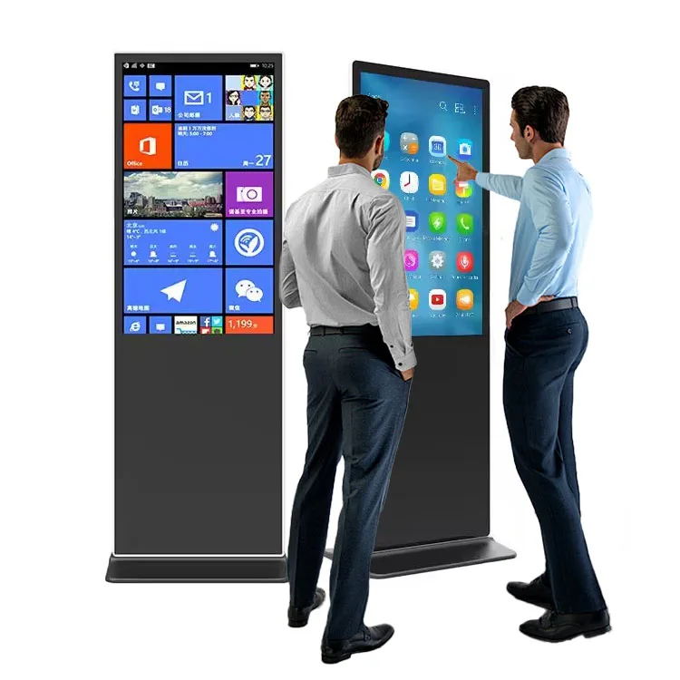 4K HD LCD Display Indoor Floor Standing All-in-One Unit 43 50 55 65 Inch LCD Digital Signage Touch Screen Kiosk