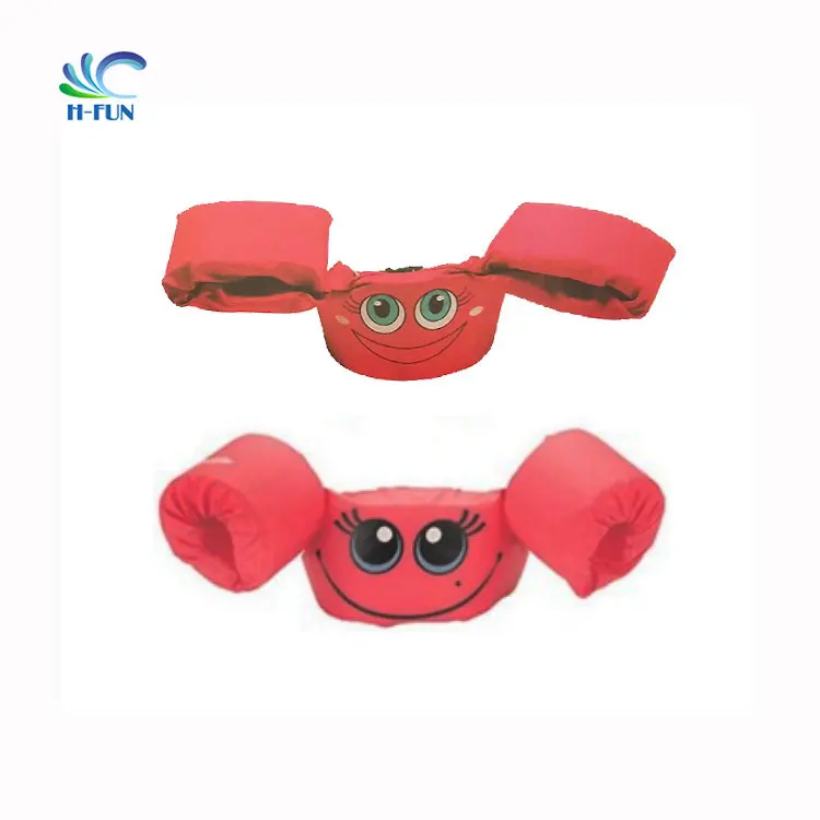 Customized inflatable arm life jacket children water park vest with cartoon pattern swimming pool float life saving jacket