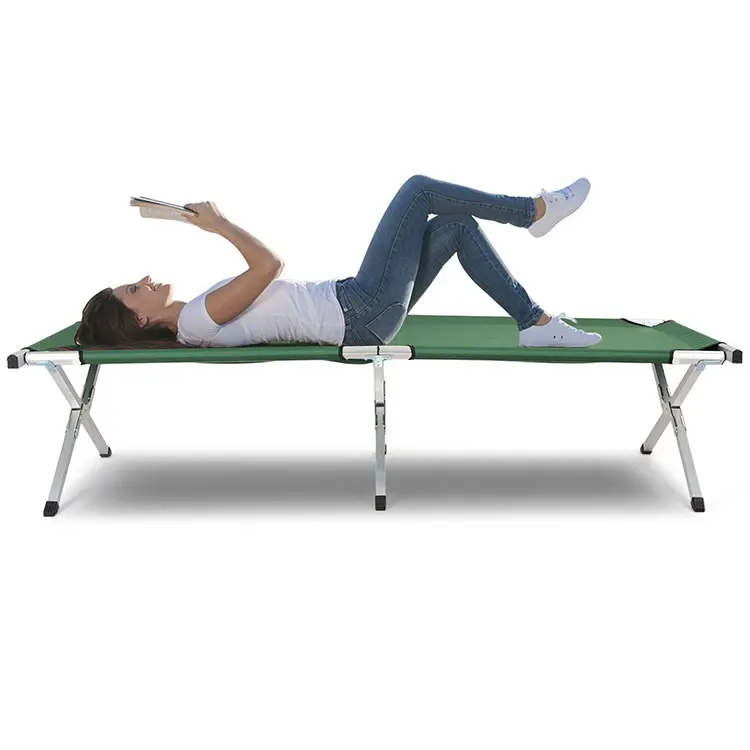 Wholesale Custom Outdoor High Quality 600D Fabric Portable Foldable Bed Cot Adult Camping Folding Sleeping Bed with Carry Bag