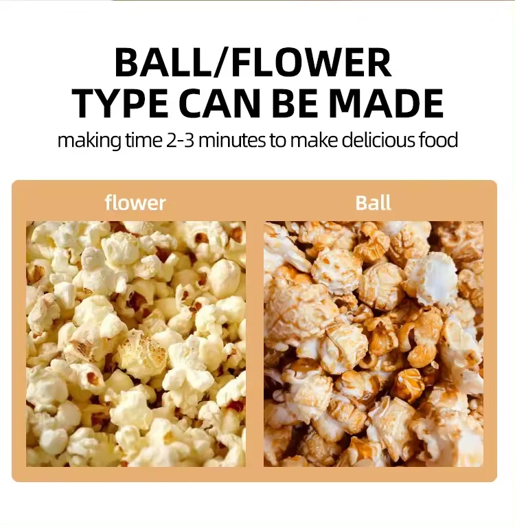 New Electric Hot Air Popcorn Machine with Auto-Car for Restaurant Retail Food Shop & Bakery Core Motor Component Popcorn Machine