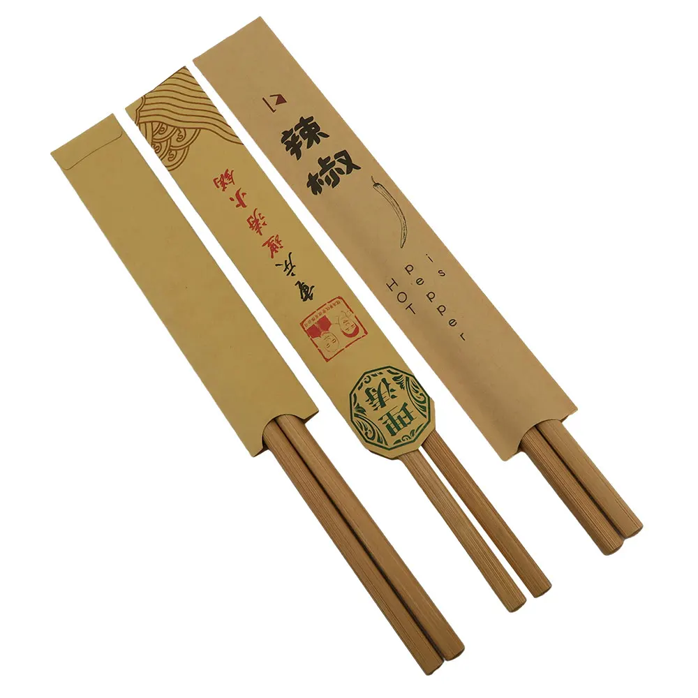 Wholesale chopsticks paper sleeves pouch restaurant hotel custom logo chopsticks paper pocket cutlery paper envelope bag