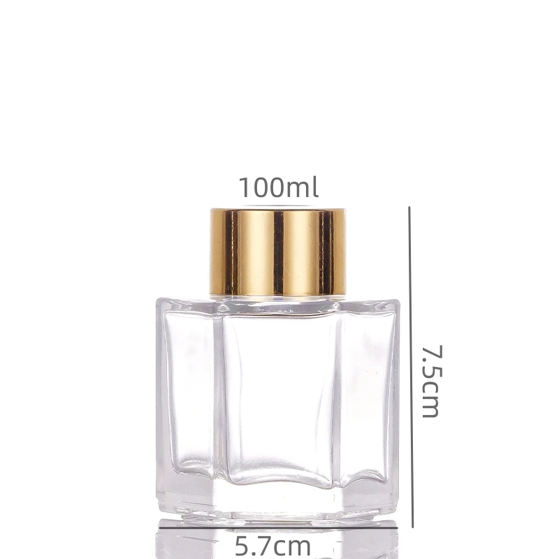 Decorative Hexagonal 50ml 100ml 120ml Empty Perfume Fragrance Oil Aroma Glass Reed Diffuser Bottle