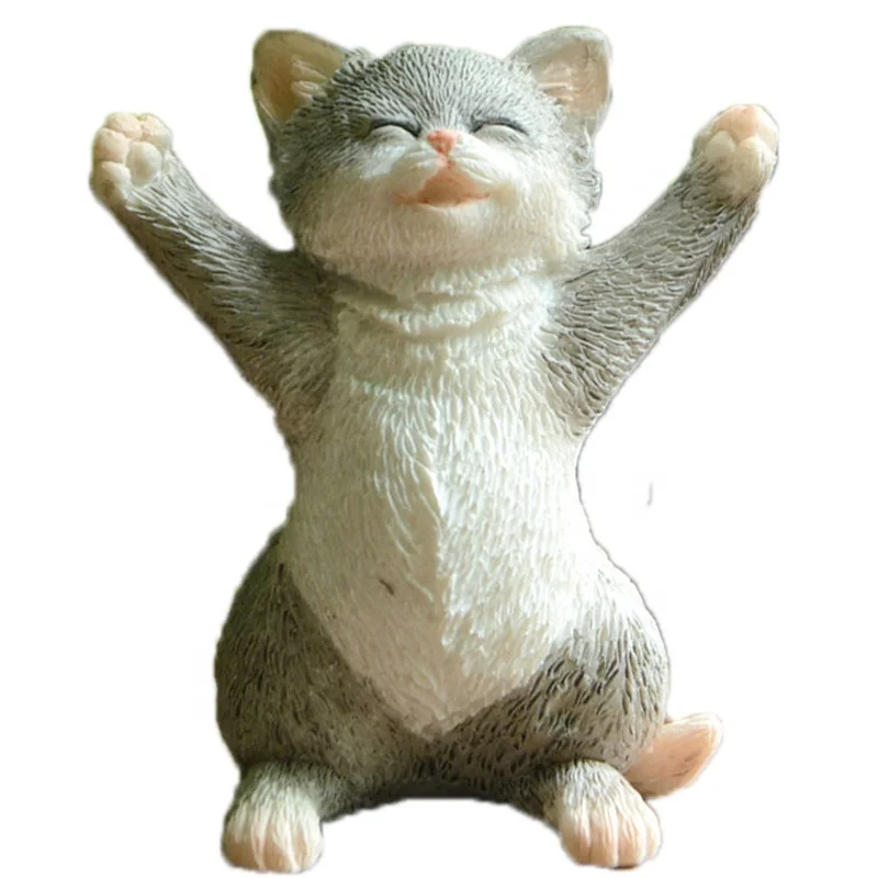 
Z15431A adorable cartoon cat resin figure statue home office decoration gift kids 